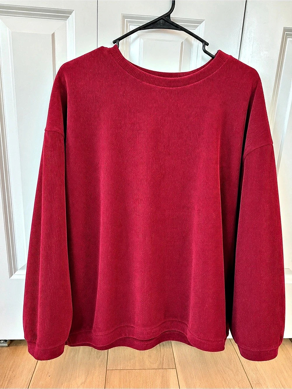 With Love Molly WLM Burgundy Ribbed Oversized Pullover Size L